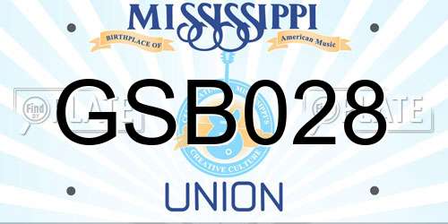 GSB028 Mississippi License Plate