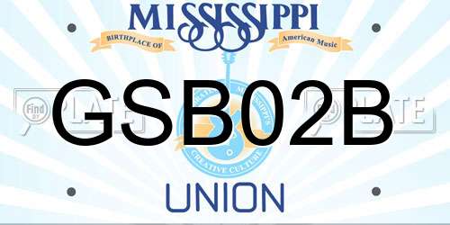 GSB02B Mississippi License Plate