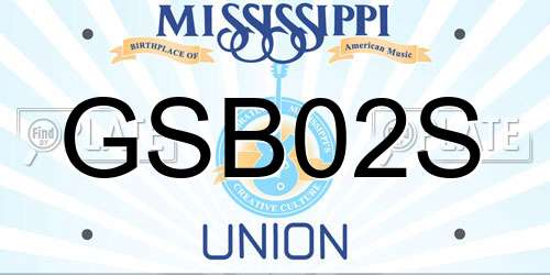 GSB02S Mississippi License Plate