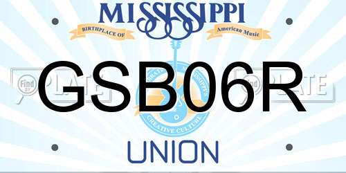 GSB06R Mississippi License Plate