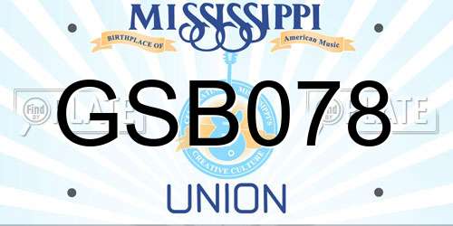 GSB078 Mississippi License Plate