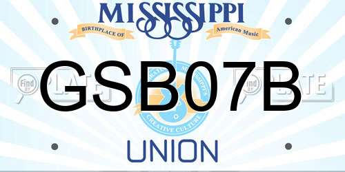 GSB07B Mississippi License Plate