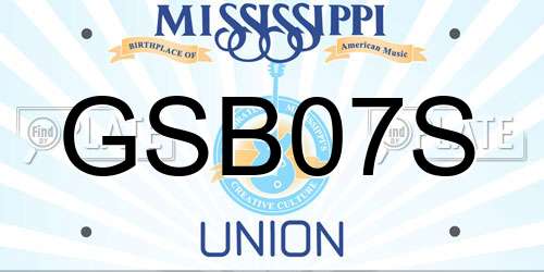 GSB07S Mississippi License Plate