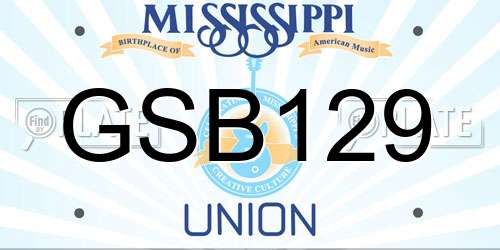 GSB129 Mississippi License Plate