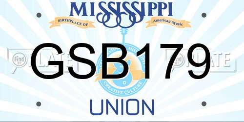 GSB179 Mississippi License Plate