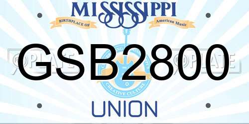 GSB2800 Mississippi License Plate