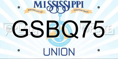 GSBQ75 Mississippi License Plate