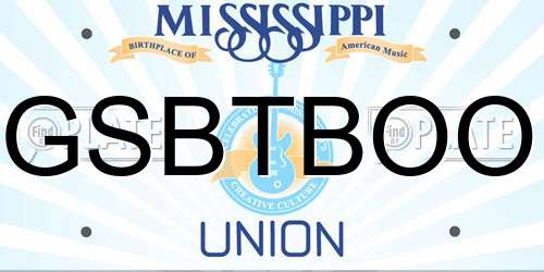 GSBTBOO Mississippi License Plate