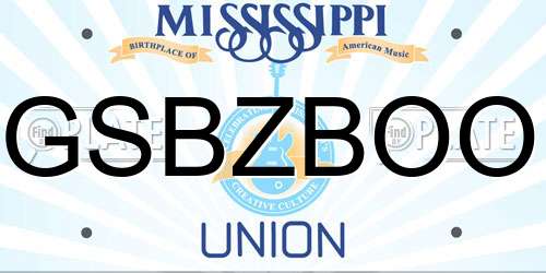 GSBZBOO Mississippi License Plate