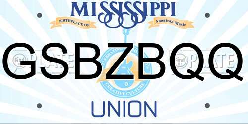 GSBZBQQ Mississippi License Plate
