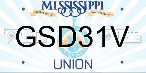 GSD31V Mississippi License Plate