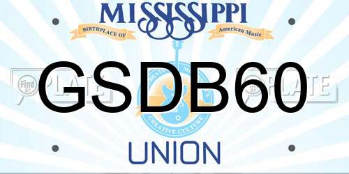 GSDB60 Mississippi License Plate