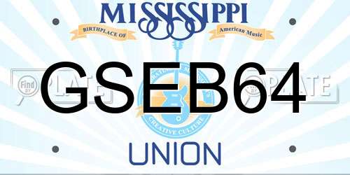 GSEB64 Mississippi License Plate