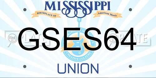 GSES64 Mississippi License Plate