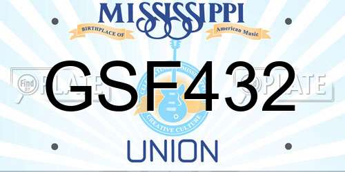 GSF432 Mississippi License Plate
