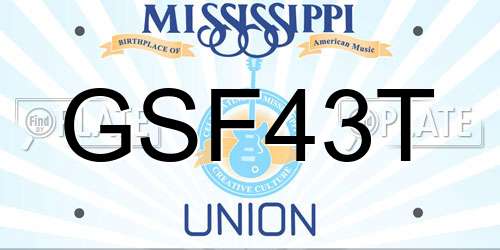 GSF43T Mississippi License Plate