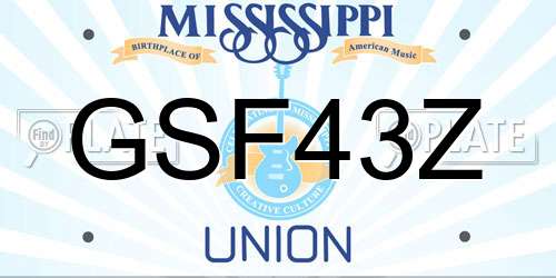 GSF43Z Mississippi License Plate