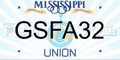 GSFA32 Mississippi License Plate