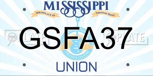 GSFA37 Mississippi License Plate