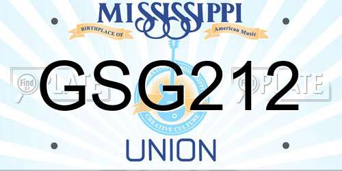 GSG212 Mississippi License Plate