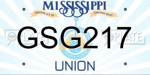 GSG217 Mississippi License Plate