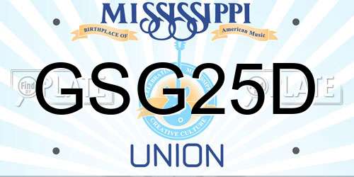 GSG25D Mississippi License Plate