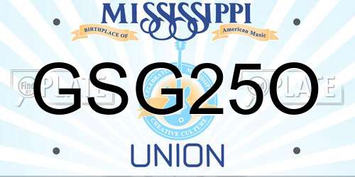 GSG25O Mississippi License Plate