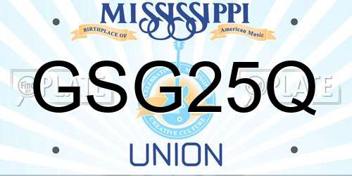 GSG25Q Mississippi License Plate