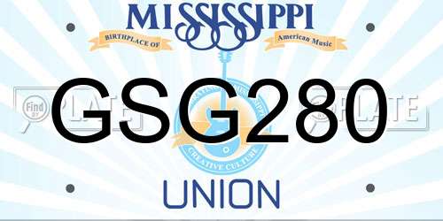 GSG280 Mississippi License Plate