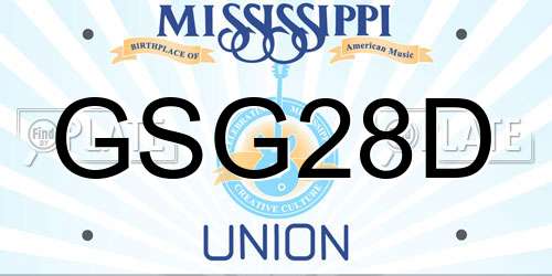 GSG28D Mississippi License Plate