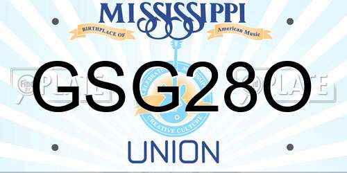 GSG28O Mississippi License Plate