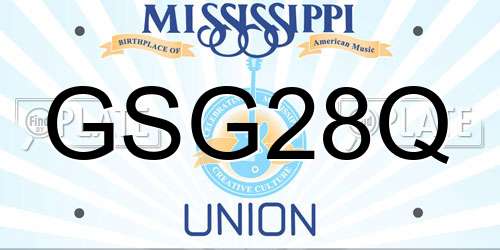 GSG28Q Mississippi License Plate