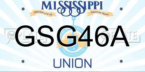 GSG46A Mississippi License Plate