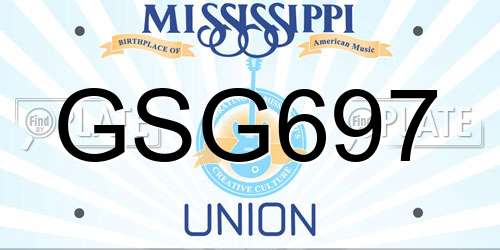 GSG697 Mississippi License Plate