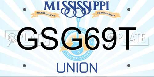 GSG69T Mississippi License Plate