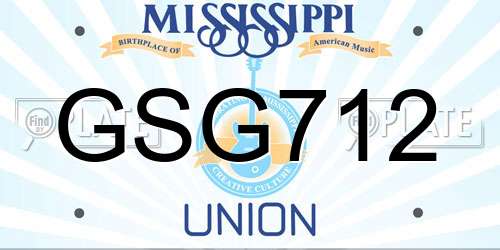 GSG712 Mississippi License Plate