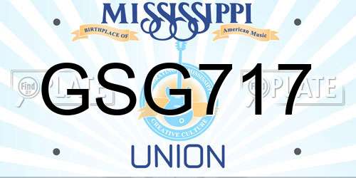 GSG717 Mississippi License Plate