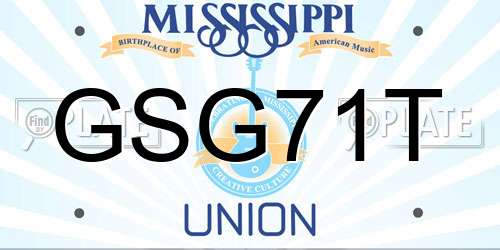 GSG71T Mississippi License Plate