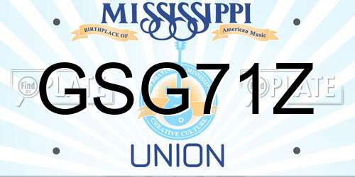 GSG71Z Mississippi License Plate