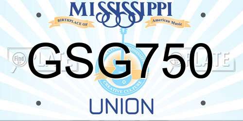 GSG750 Mississippi License Plate