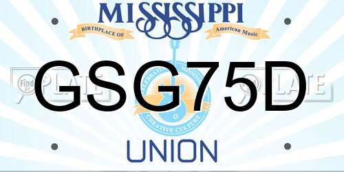 GSG75D Mississippi License Plate