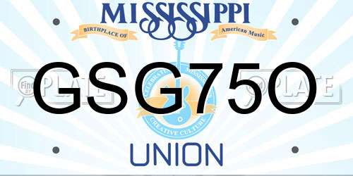 GSG75O Mississippi License Plate