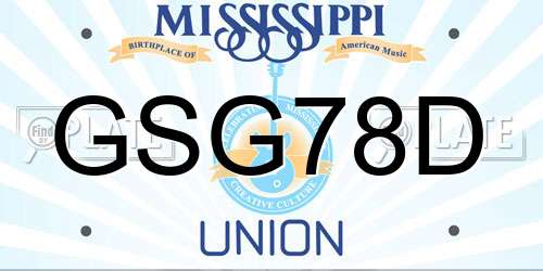 GSG78D Mississippi License Plate