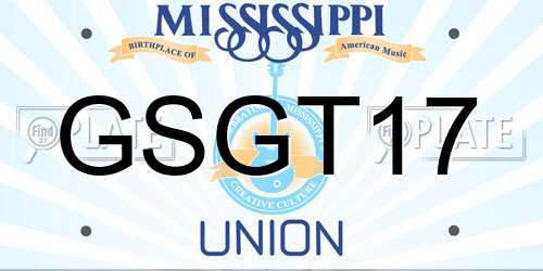 GSGT17 Mississippi License Plate