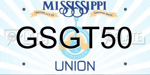 GSGT50 Mississippi License Plate