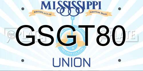 GSGT80 Mississippi License Plate