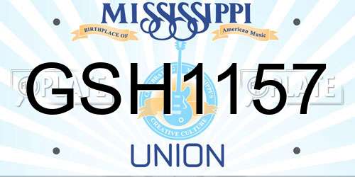 GSH1157 Mississippi License Plate