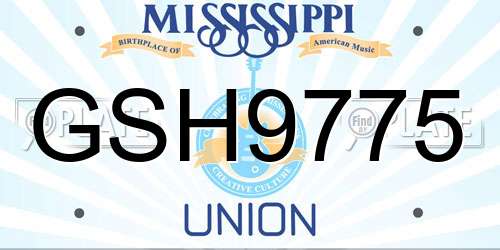 GSH9775 Mississippi License Plate
