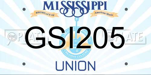 GSI205 Mississippi License Plate