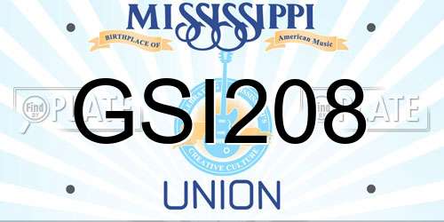 GSI208 Mississippi License Plate